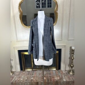 J. Jill Wearever Collection Glen Plaid Knit Blazer Jacket‎ XS